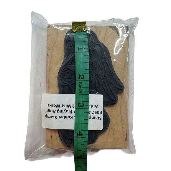 Vintage Angelica Praying Angel STAMPENDOUS Rubber Stamp Wood 2002 Wire Works - Picture 5 of 6